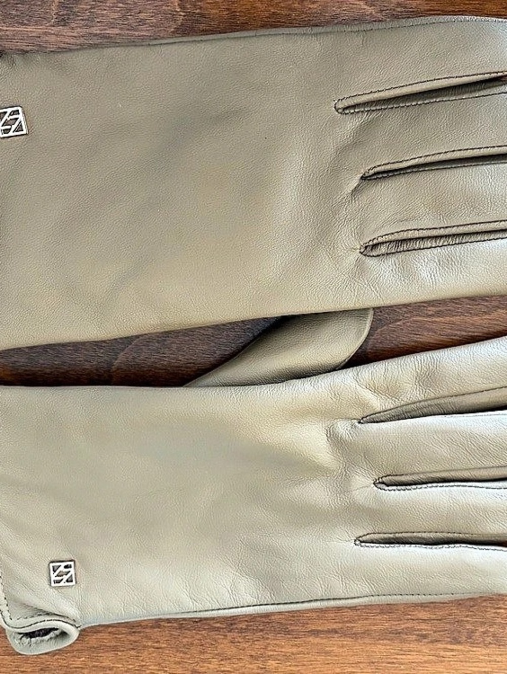 Leather-Look Lined Gloves in Brown